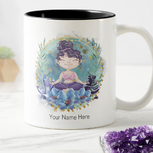 Mug Zen Girl Yoga Spa Roches Cristaux Fleurs Spirituel