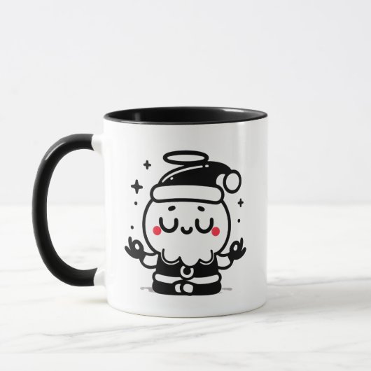 Mug Zen Santa – Cute Meditating Santa Claus Holiday (Gauche)