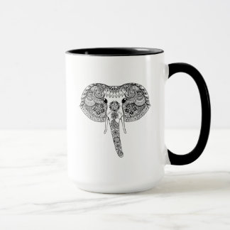 Mug Zentangle a inspiré l'éléphant d'Asie