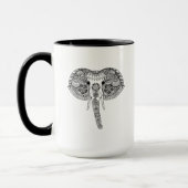 Mug Zentangle a inspiré l'éléphant d'Asie (Gauche)
