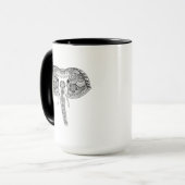 Mug Zentangle a inspiré l'éléphant d'Asie (Devant gauche)