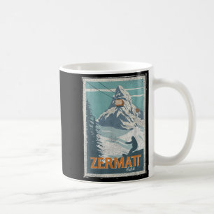 Mug Zermatt Suisse Ski Alpin Planche à Neige Ski