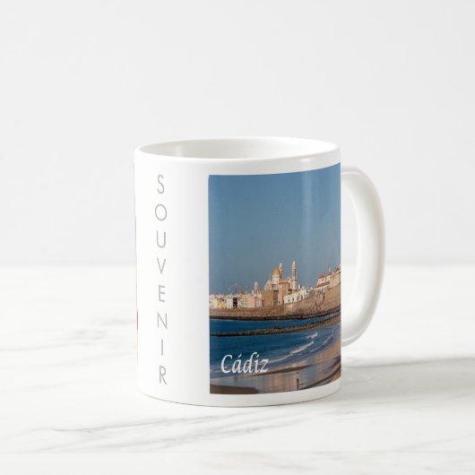 Mug zES028 CADIZ panorama Espagne, (Devant droit)