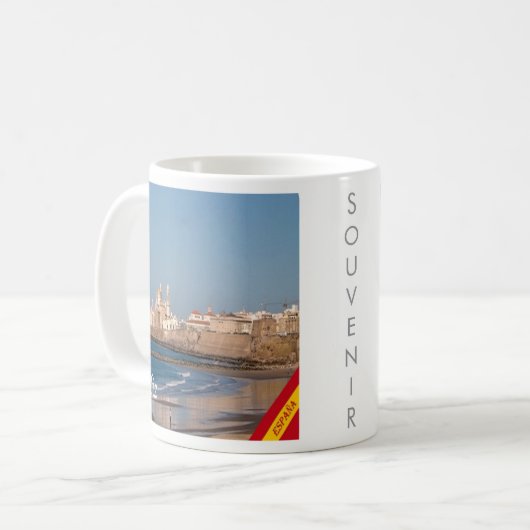 Mug zES028 CADIZ panorama Espagne, (Devant gauche)
