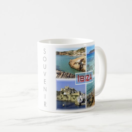 Mug zES109 Vieille ville d'IBIZA, CALA TARIDA, SES SAL (Devant droit)