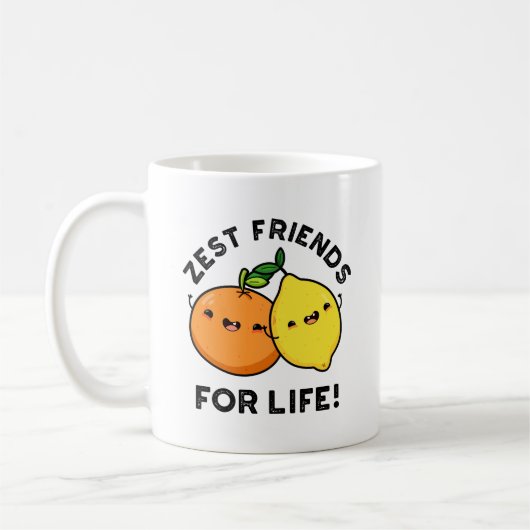 Mug Zest Friends For Life Funky Citrus Fruit Pun (Gauche)