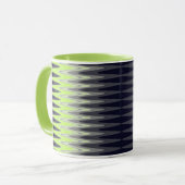 Mug Zig Zag Vert Citron Noir Blanc Gris Motif (Devant gauche)