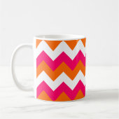 Mug Zigzag blanc orange rose (Gauche)