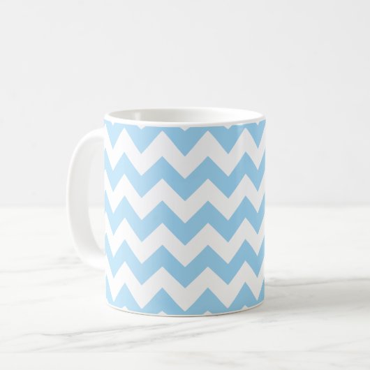 Mug Zigzag bleu, Chevron bleu, Motif géométrique (Devant gauche)
