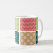 Mug Zigzag, Chevron, En vichy, Pois, Patchwork (Devant droit)