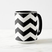 Mug Zigzag Chevron Noir Et Blanc (Devant droit)