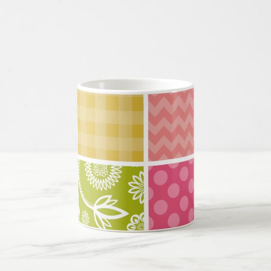 Mug Zigzag, Chevron, Pois, En vichy, Patchwork (Centre)