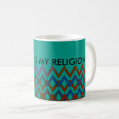 Mug ZIGZAG diamants - couleur + votre backgr. & idées (Devant droit)