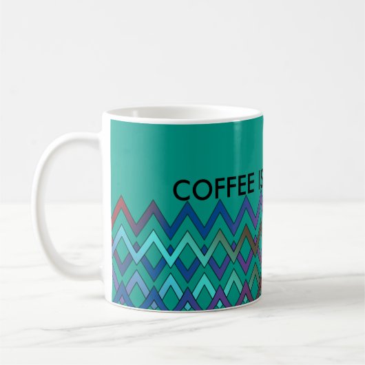 Mug ZIGZAG diamants - couleur + votre backgr. & idées (Gauche)