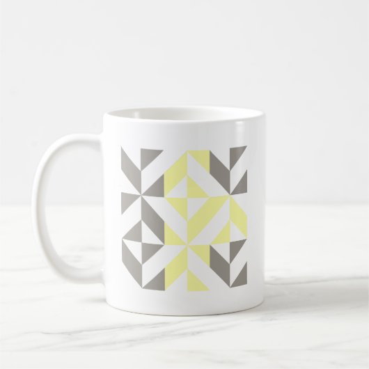 Mug ZigZag géométrique jaune et argent (Gauche)