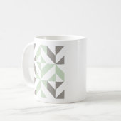 Mug ZigZag géométrique Sage Green et Silver (Devant gauche)