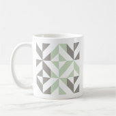 Mug ZigZag géométrique Sage Green et Silver (Gauche)