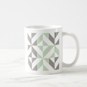 Mug ZigZag géométrique Sage Green et Silver