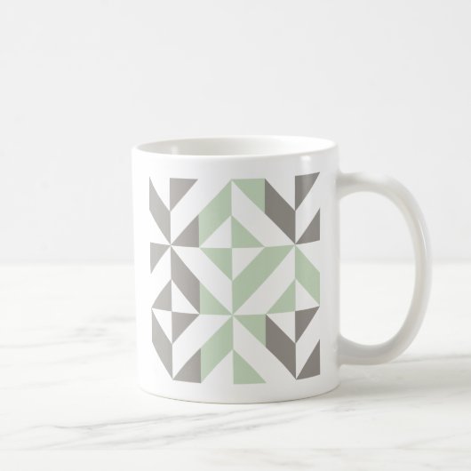 Mug ZigZag géométrique Sage Green et Silver (Droite)