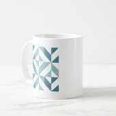 Mug ZigZag géométrique vert turquoise à deux tons (Devant gauche)