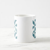 Mug ZigZag géométrique vert turquoise à deux tons (Centre)
