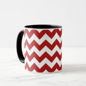 Mug Zigzag rouge et blanc (Devant gauche)