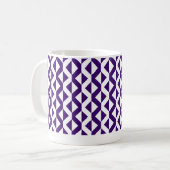 Mug ZigZags alternés - Violet profond et Blanc (Devant gauche)