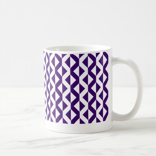 Mug ZigZags alternés - Violet profond et Blanc (Droite)