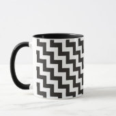 Mug Zigzags Ringer Mug, Chevrons noirs et blancs (Gauche)