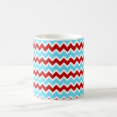 Mug Zigzags rouges de Chevron de turquoise turquoise à (Centre)