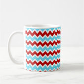 Mug Zigzags rouges de Chevron de turquoise turquoise à (Gauche)