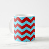 Mug Zigzags rouges de Chevron de turquoise turquoise à (Devant gauche)