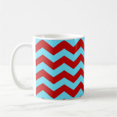 Mug Zigzags rouges de Chevron de turquoise turquoise à (Gauche)