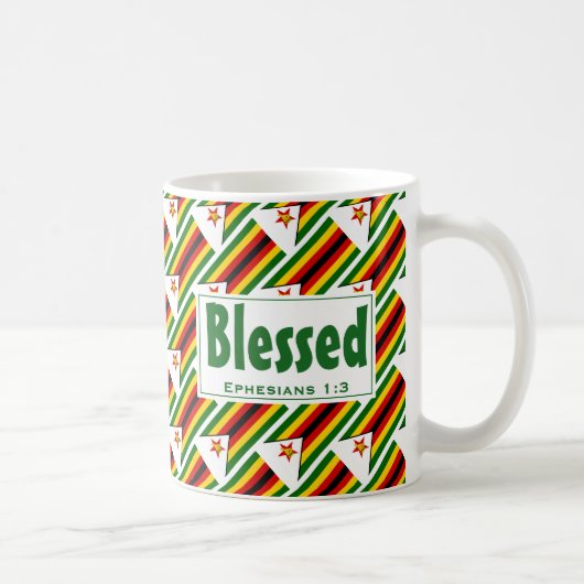 Mug ZIMBABWE DRAPEAU Personnalisé Écriture BÉNÉFICIÉE  (Droite)