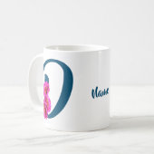Mug Zinnia Flowers Monogramme Initial D Votre Nom (Devant gauche)