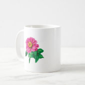 Mug Zinnia magenta avec feuilles (Devant gauche)