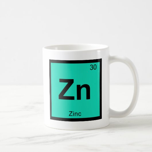 Mug Zn - Chimie du Zinc Symbole du tableau périodique (Droite)