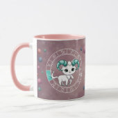 Mug Zodiac Aries Cute Chat Roue Planète Astrologie (Gauche)