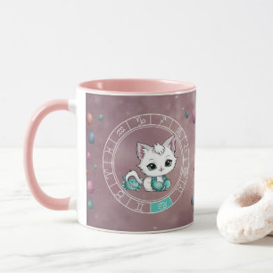 Mug Zodiac Cancer mignon Chat Roue Planète Astrologie