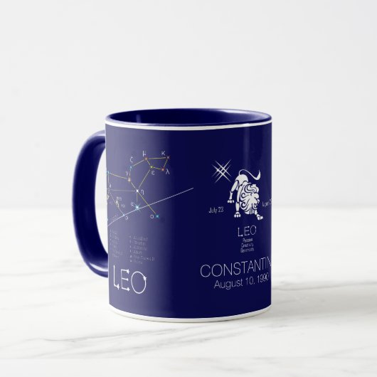 Mug Zodiac Constellation Leo (Devant gauche)