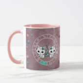 Mug Zodiac Gemini Cute Chat Roue Planète Astrologie (Gauche)