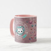 Mug Zodiac Leo Cute Chat Roue Planète Astrologie (Devant gauche)