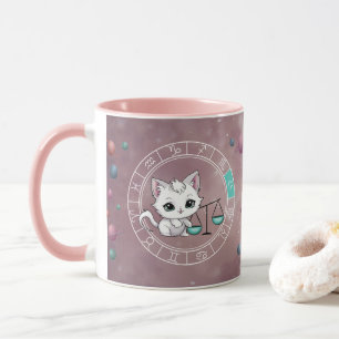 Mug Zodiac libra Cute Cat Wheel Planet Astrologie