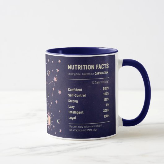 Mug Zodiac Nutrition Facts/Capricorne (Droite)