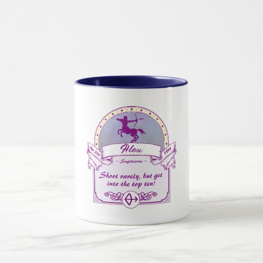Mug Zodiac | Sagittaire signe Purple Magie (Centre)