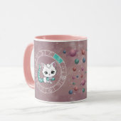 Mug Zodiac Scorpio Cute Chat Roue Planète Astrologie (Devant gauche)