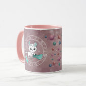 Mug Zodiac Taurus Cute Chat Roue Planète Astrologie (Devant gauche)