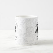 Mug Zodiac Taurus Personnalisé noir blanc Traits d'ast (Centre)