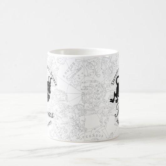 Mug Zodiac Taurus Personnalisé noir blanc Traits d'ast (Centre)