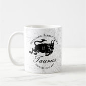 Mug Zodiac Taurus Personnalisé noir blanc Traits d'ast (Gauche)